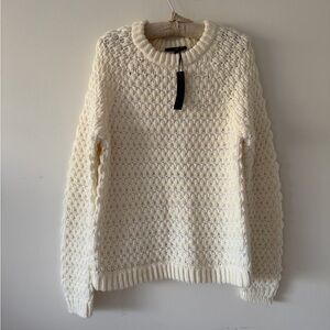 NWT Tibi Cream Textured Knit Sweater